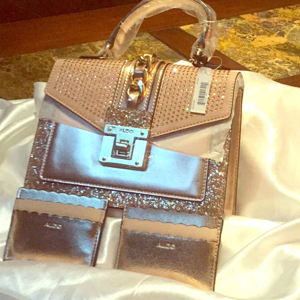ALDO SOMOV 653 GLITTER SATCHEL PURSE SOLD OUT